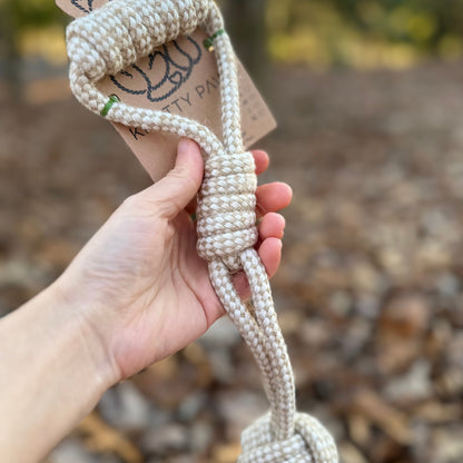 Forest Knot Hemp Rope Tug Toy with Handle-2