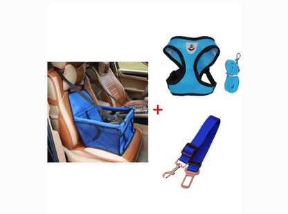 Luxury Pet Travel Bundle: Car Seat Carrier, Harness & Leash Set, And Car Safety Belt-5