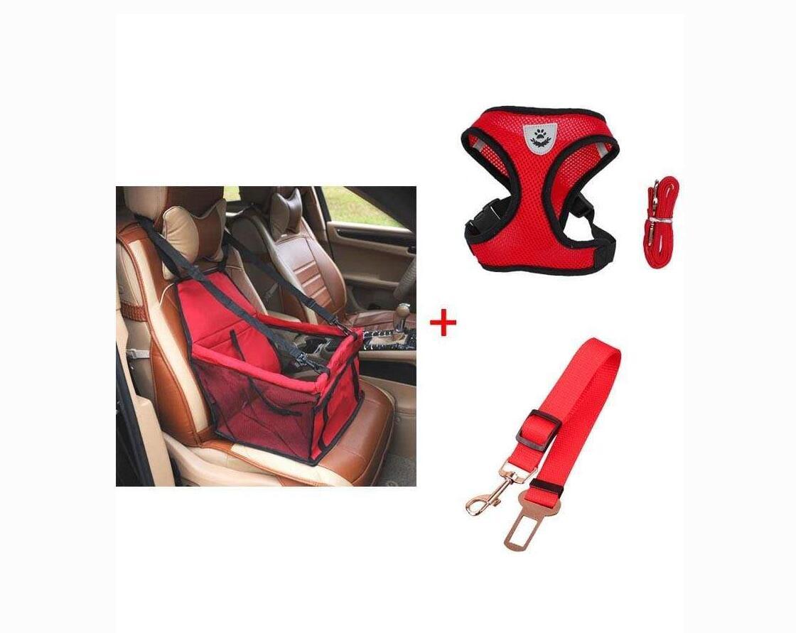 Luxury Pet Travel Bundle: Car Seat Carrier, Harness & Leash Set, And Car Safety Belt-4