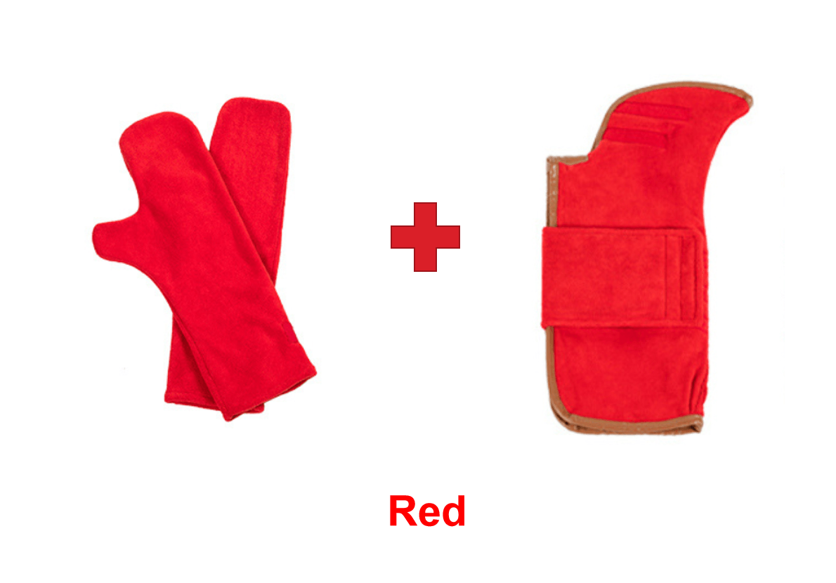 Towel and Gloves set Red