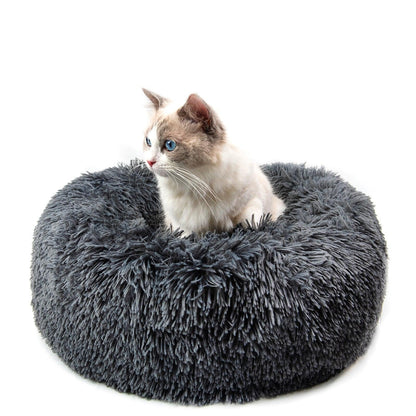 Luxury Plush Donut Pet Bed: Cozy Haven For Small Dogs And Cats-4