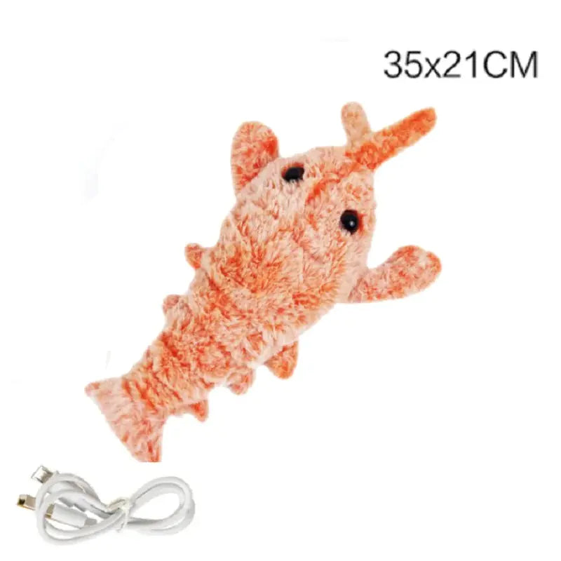 Jumping Shrimp Cat Toy. orange