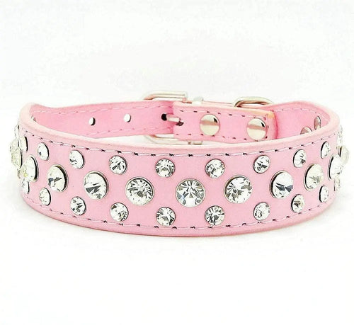 Rhinestone Dog Collar Pink