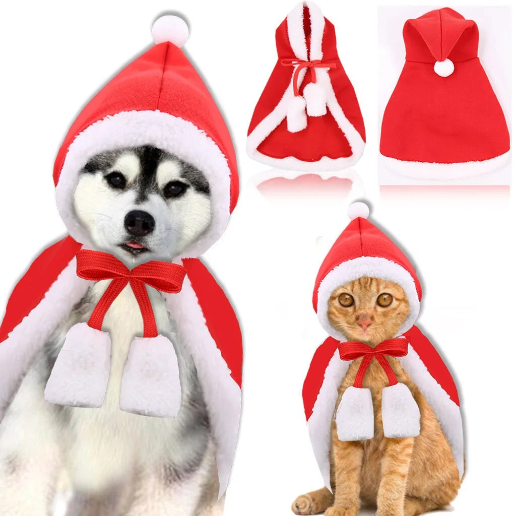  Dog And Cat Costume Santa puppy