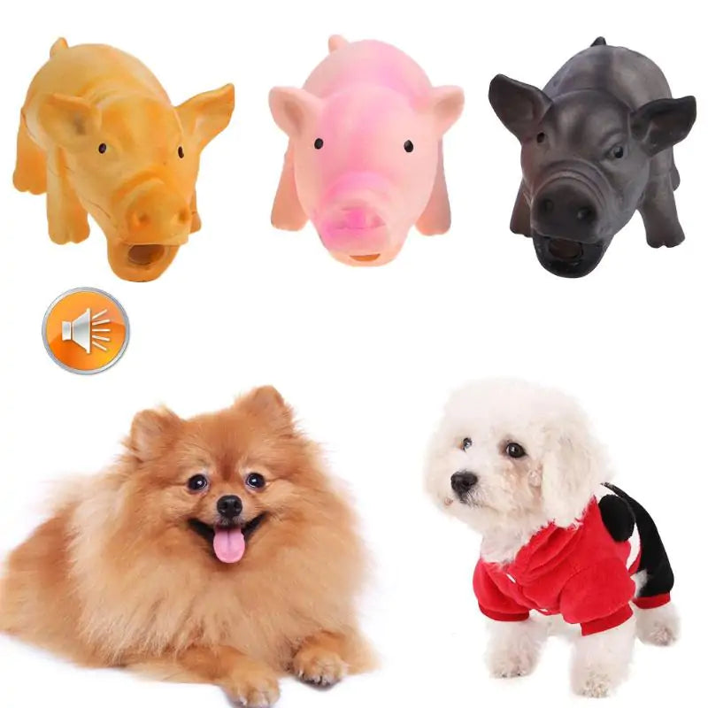 Chew Sound Bite Resistant Pet Toy pig colors