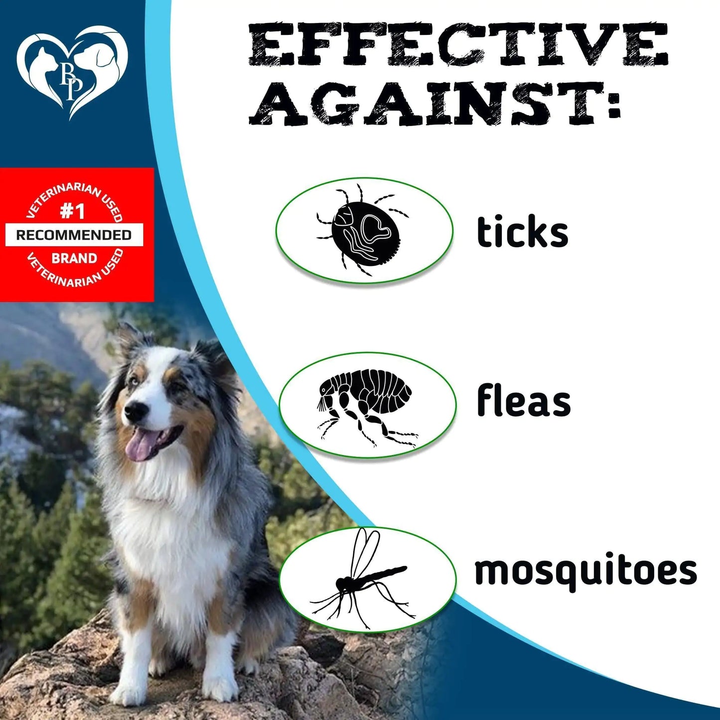  Chewable Small Tablets.
Effective against ticks, fleas, and mosquitoes