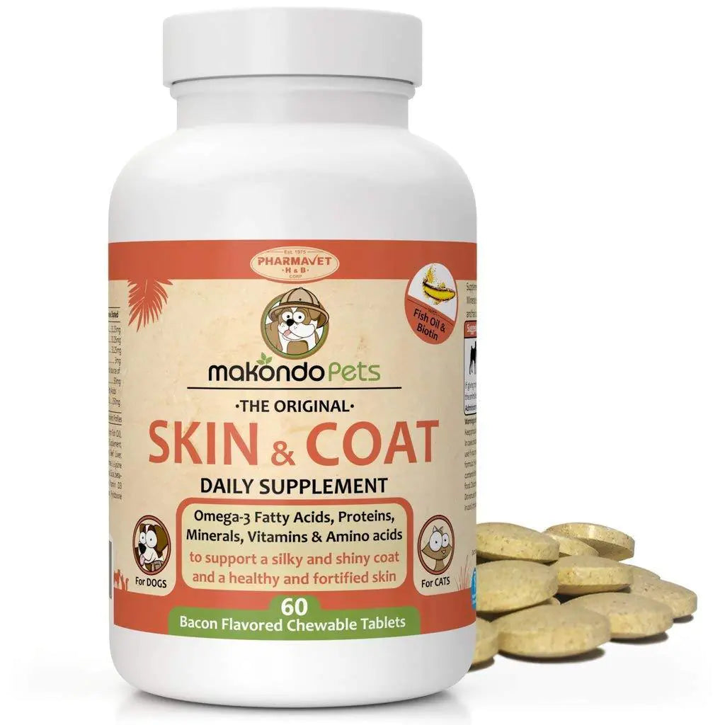 Skin and Coat Supplement with Fish Oil and Omega 3 for Dogs and Cats Dog Itch. Label