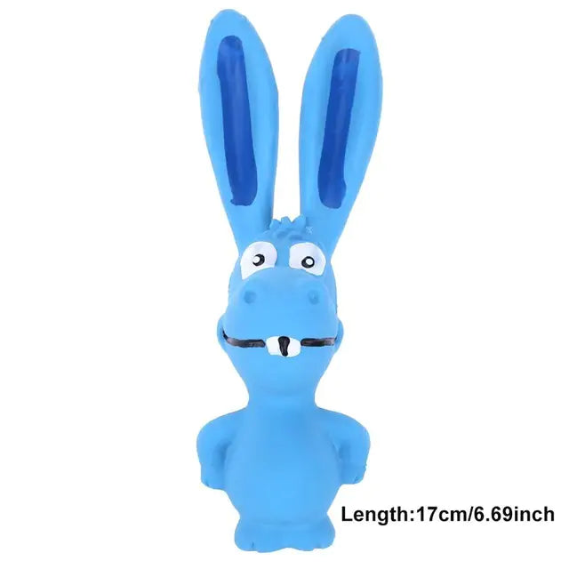 Chew Sound Bite Resistant Pet Toy blue bunny size 17cm x 6.69 cm