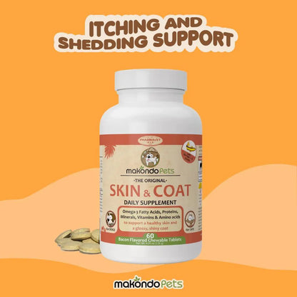 Skin and Coat Supplement with Fish Oil and Omega 3 for Dogs and Cats Dog Itch . itching and shedding