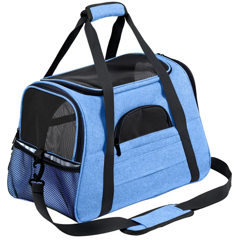 Pet Messenger Carrier Travel Bag blue