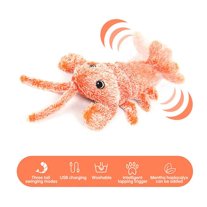 Jumping Shrimp Cat Toy. Features