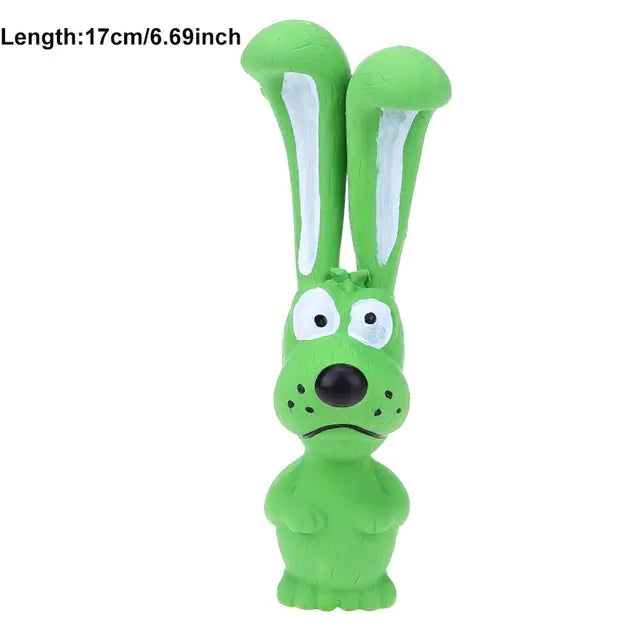 Chew and Bite Resistant squeaking dog Toy  green dog size 17cm x 6.69 cm