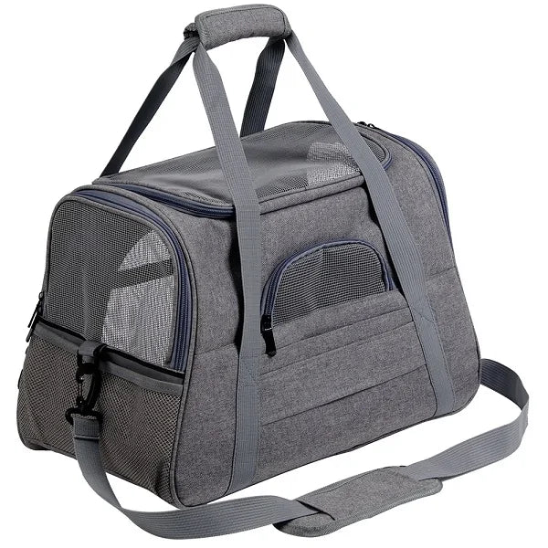 Pet Messenger Carrier Travel Bag grey