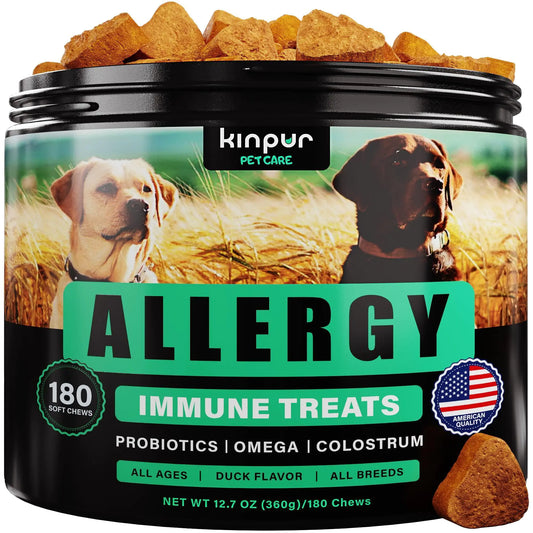 Natural Dog Allergy Chews. front label