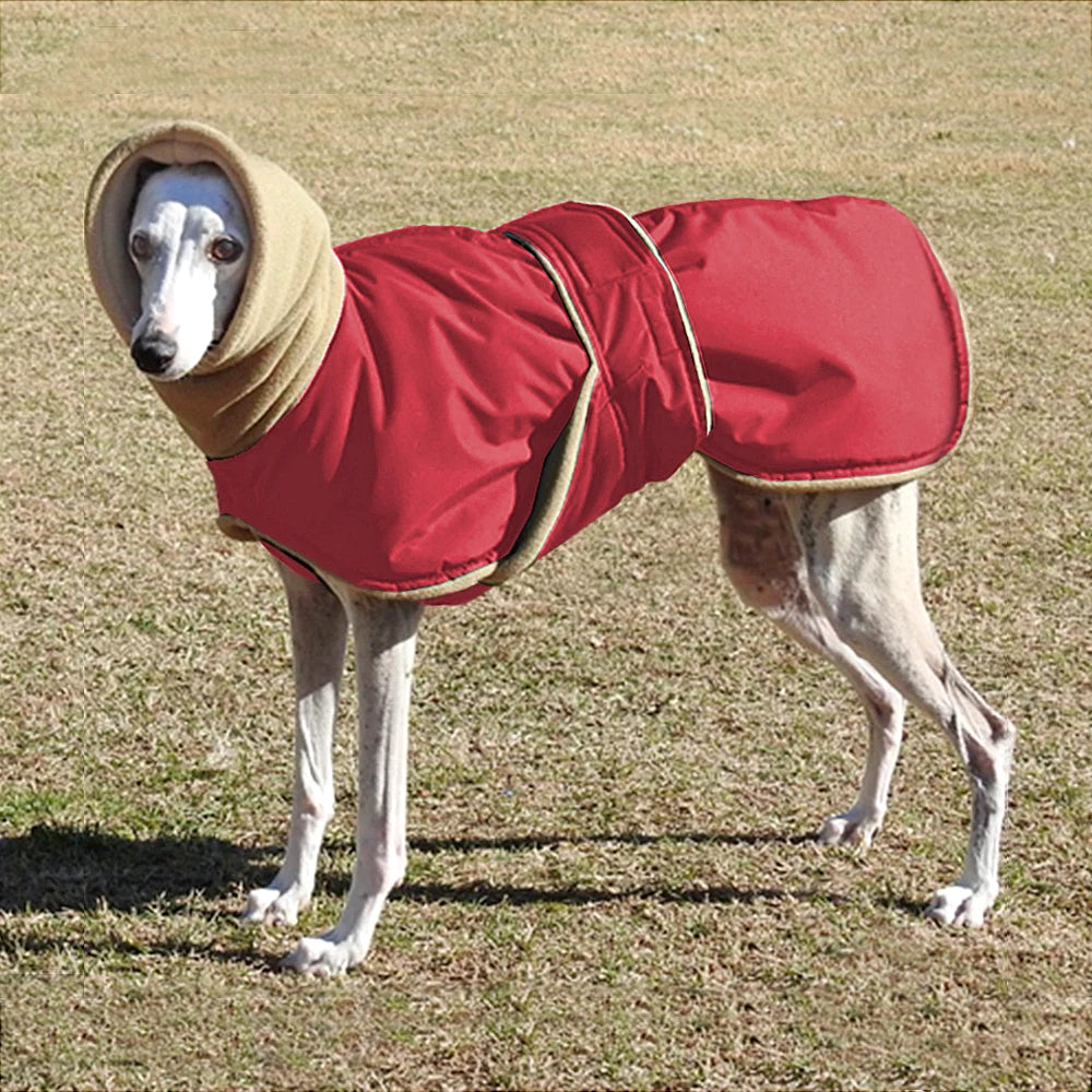 Super Warm Thick Dog Clothes. red and beige