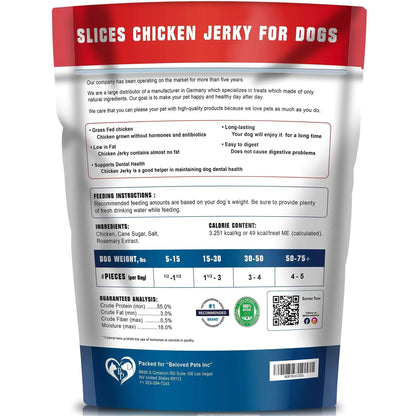 Chicken  Dog Treats Back Label